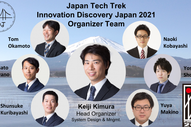 Banner featuring the leadership team of Innovation Discovery Japan, with Keiji Kimura in the center.